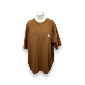 Carhartt Mens Loose Fit Heavyweight Workwear Tee K87 Oiled Walnut Heather 2XL